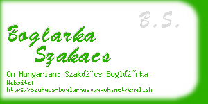 boglarka szakacs business card